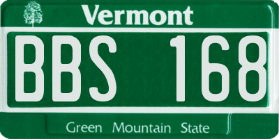VT license plate BBS168