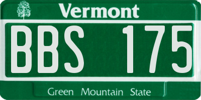 VT license plate BBS175