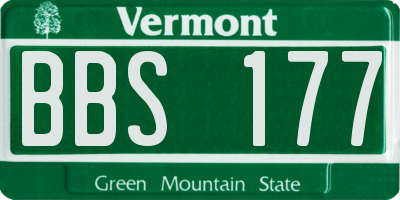 VT license plate BBS177