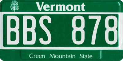 VT license plate BBS878