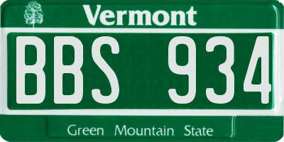 VT license plate BBS934