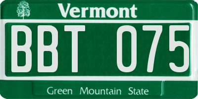 VT license plate BBT075