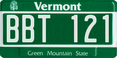 VT license plate BBT121