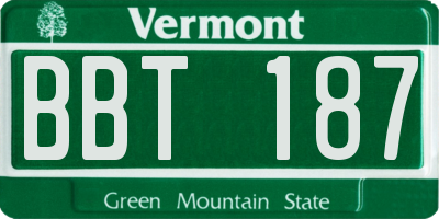 VT license plate BBT187