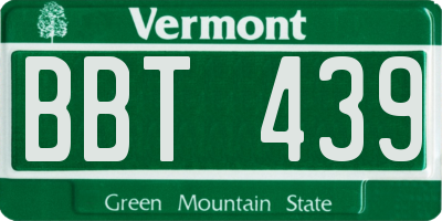 VT license plate BBT439