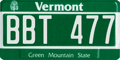 VT license plate BBT477