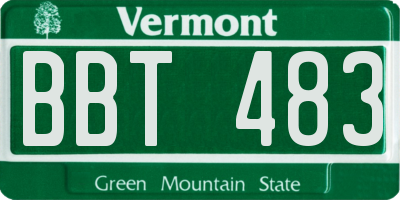 VT license plate BBT483