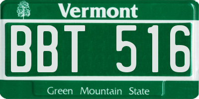 VT license plate BBT516