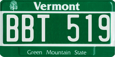 VT license plate BBT519