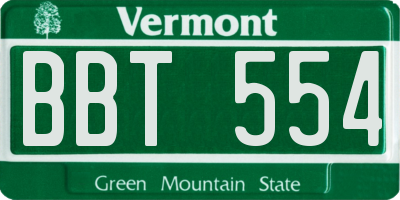 VT license plate BBT554