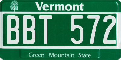 VT license plate BBT572