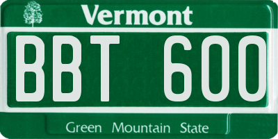 VT license plate BBT600