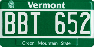 VT license plate BBT652
