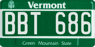 VT license plate BBT686