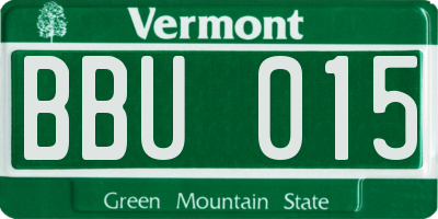 VT license plate BBU015