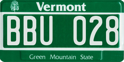 VT license plate BBU028