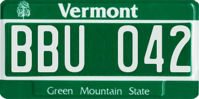VT license plate BBU042