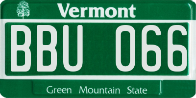 VT license plate BBU066