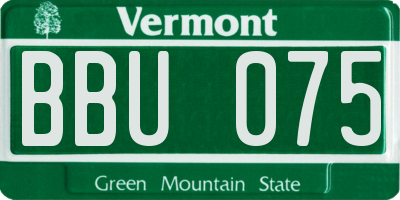 VT license plate BBU075