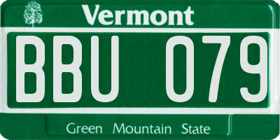 VT license plate BBU079