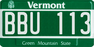 VT license plate BBU113