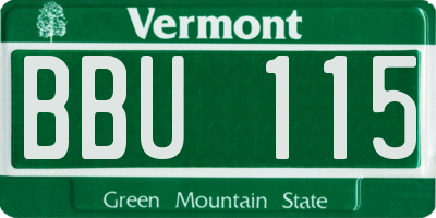 VT license plate BBU115