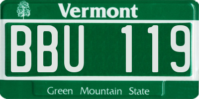 VT license plate BBU119