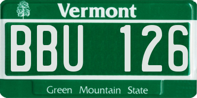 VT license plate BBU126