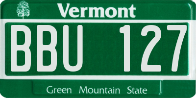 VT license plate BBU127