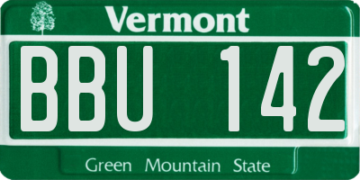 VT license plate BBU142