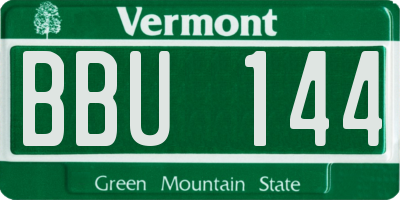 VT license plate BBU144