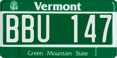 VT license plate BBU147