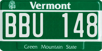 VT license plate BBU148