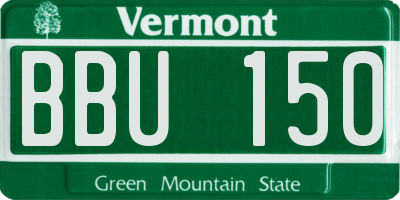 VT license plate BBU150