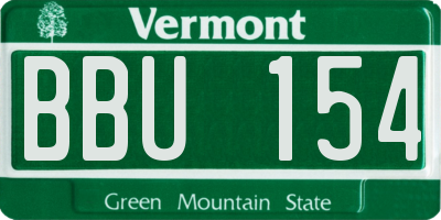 VT license plate BBU154