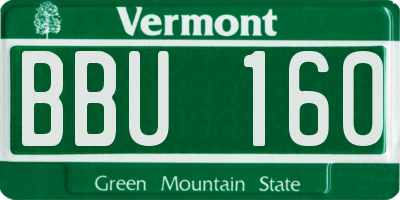 VT license plate BBU160