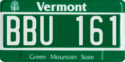 VT license plate BBU161