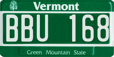 VT license plate BBU168