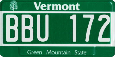 VT license plate BBU172