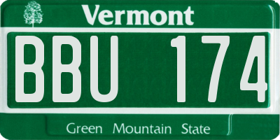 VT license plate BBU174