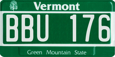 VT license plate BBU176