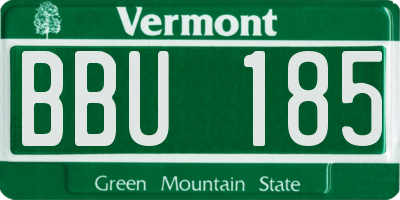 VT license plate BBU185