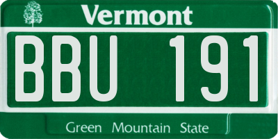 VT license plate BBU191