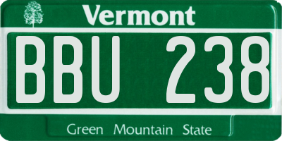 VT license plate BBU238
