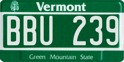 VT license plate BBU239