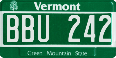 VT license plate BBU242