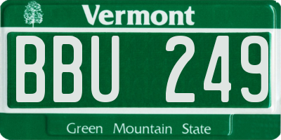 VT license plate BBU249