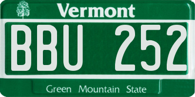 VT license plate BBU252