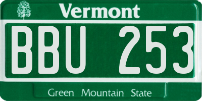 VT license plate BBU253