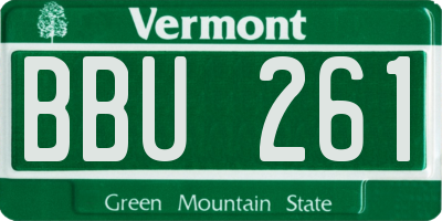 VT license plate BBU261